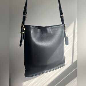 Vintage Coach Equestrian Slim Bucket Bag Black Style 9806 USA